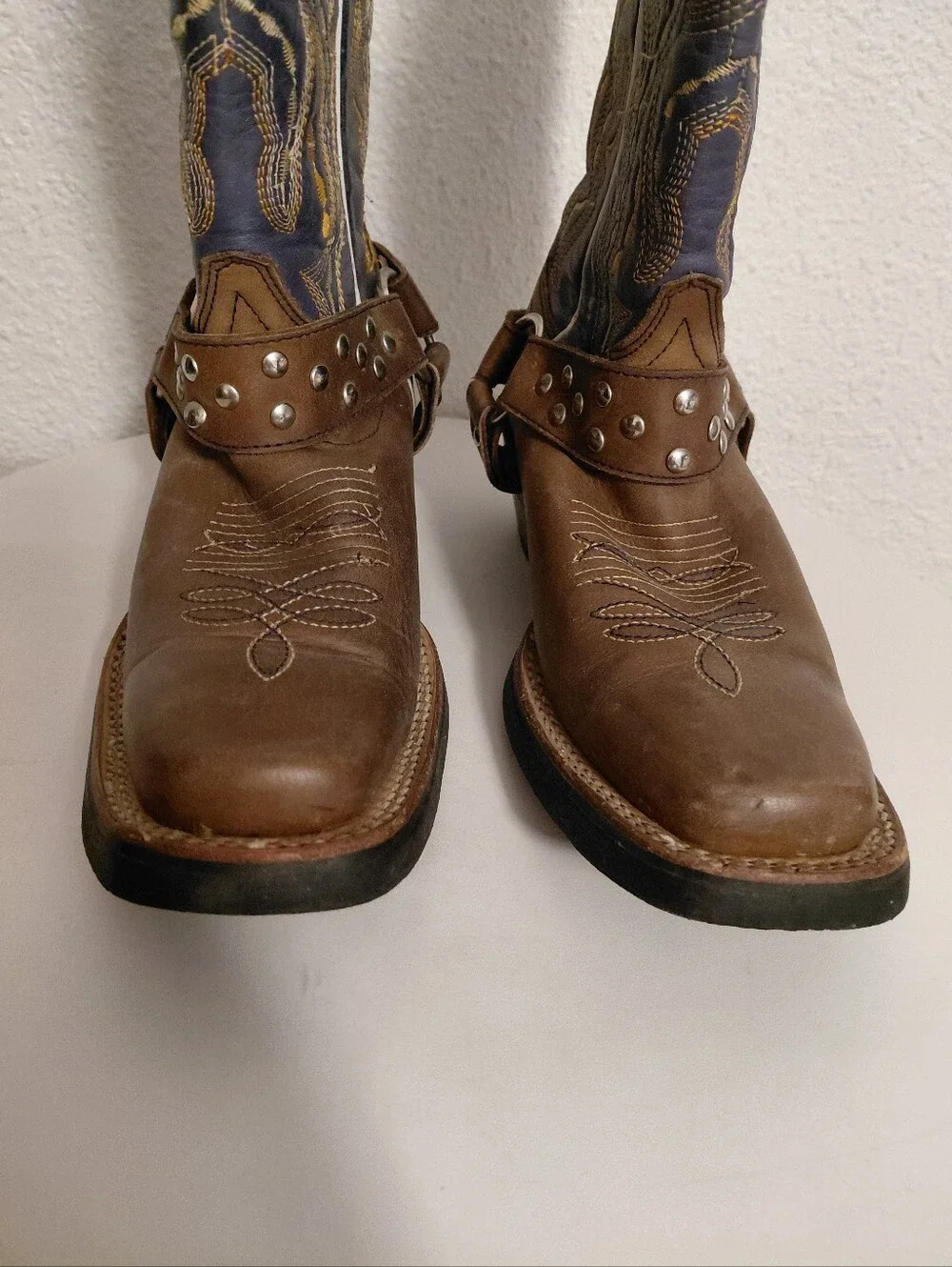 West Wind Western Leather Square Toe Midcalf Boots display picture 2